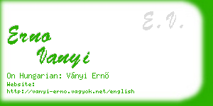 erno vanyi business card