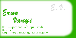 erno vanyi business card
